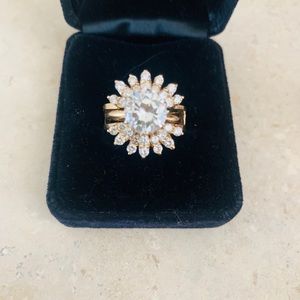 14kt. Yellow Gold Diamond Starburst Ring Guard